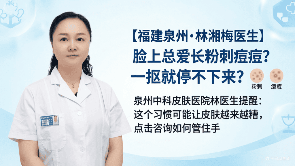 【泉州中科皮肤医院•林湘梅科普】反复长痘、痘印难消？是不是总忍不住摸脸抠额头？私信林医生，获取科学改善建议